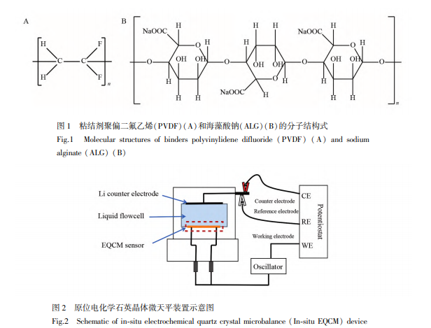 基于原位电化学石英晶体微天平技术的硅基负极粘结剂性能分析